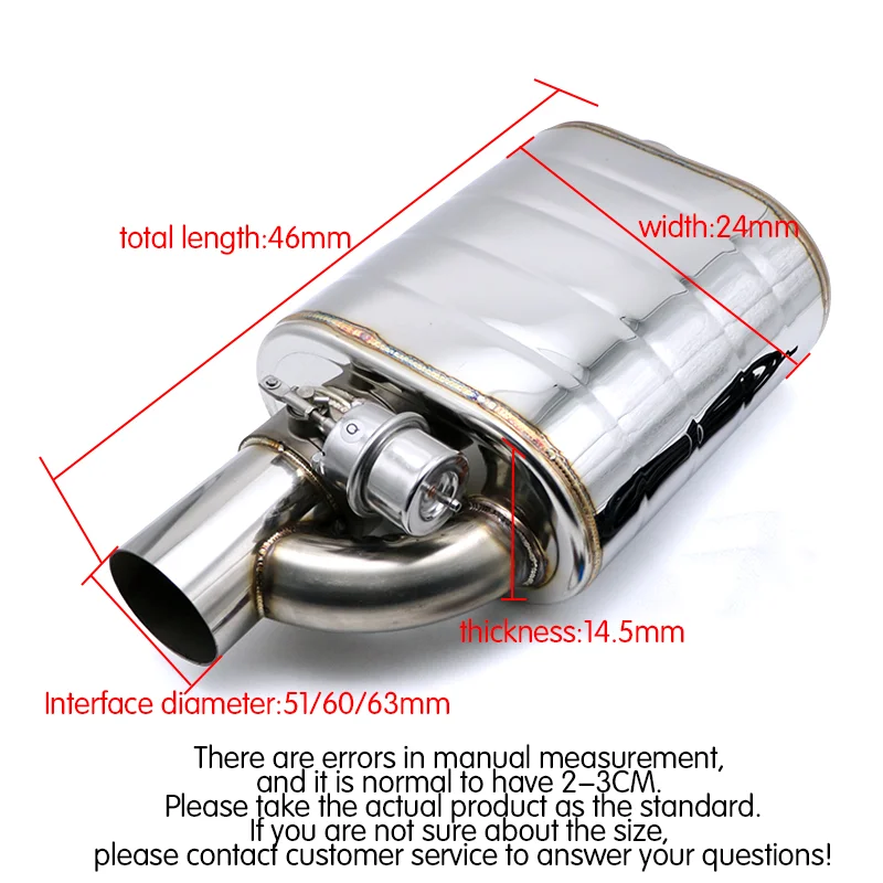 Wholesale vacuum pump actuated two valves muffler for car exhaust system modify for racing loud sound