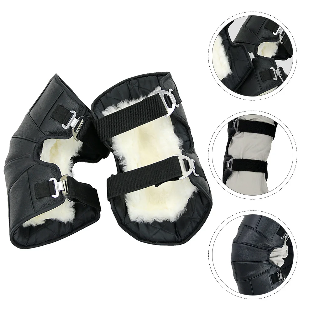

1 Pair Motorcycle Knee Pads Unisex Windproof Warm For Outdoor Riding Winter Sports Adjustable Support Team Sports Gear
