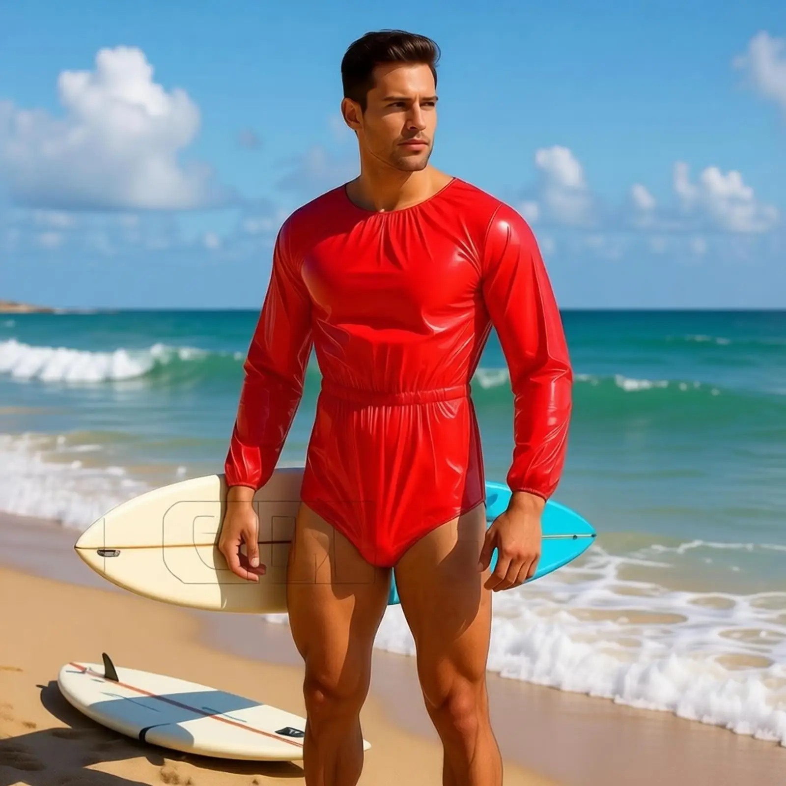 Men Special Needs Workshop Dust-proof Diapers Waterproof Diaper Over Bodysuit Long Sleeve Crotch One-piece Leotard Adaptive