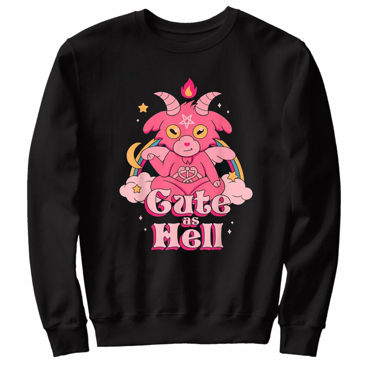 

Cute As Hell Baphomet Satan Goth Lucifer Funny Satanic Goat Sweatshirts New 100% Cotton Casual Mens Clothing Fashion Streetwear