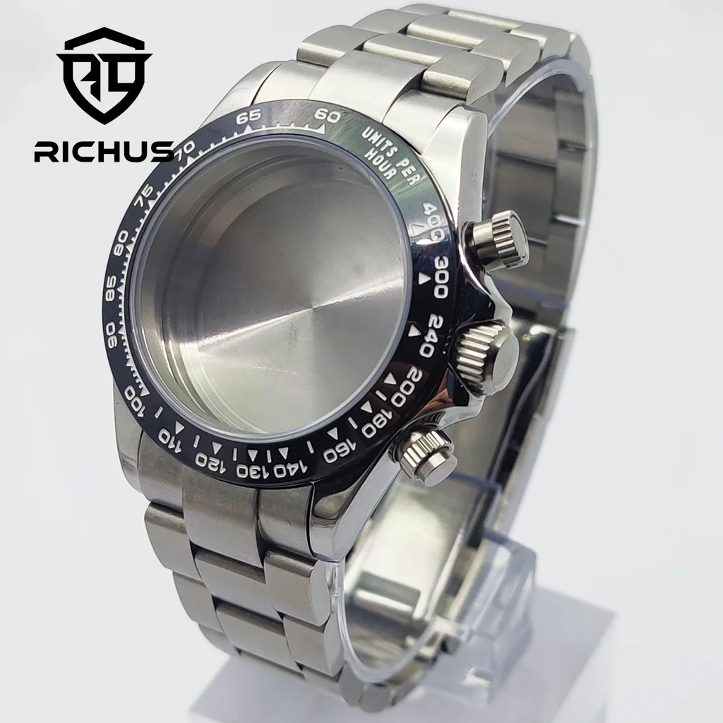 

Серебряный корпус часов RICHUS 39 мм с матовым ремешком и минеральным стеклом, подходит для кварцевого механизма VK63, аксессуары для часов