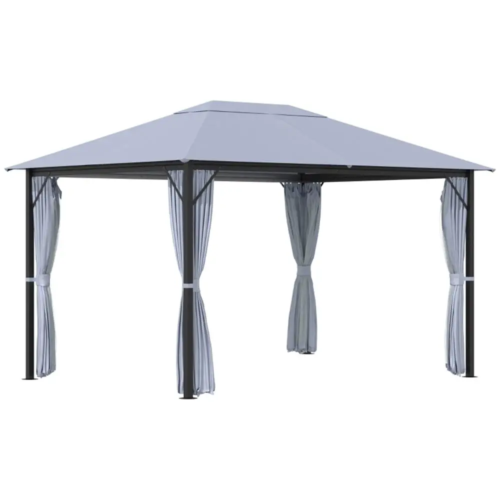 10ft x 13ft Gray Patio Gazebo - Outdoor Canopy Tent with Shipping (Not Allowed on)