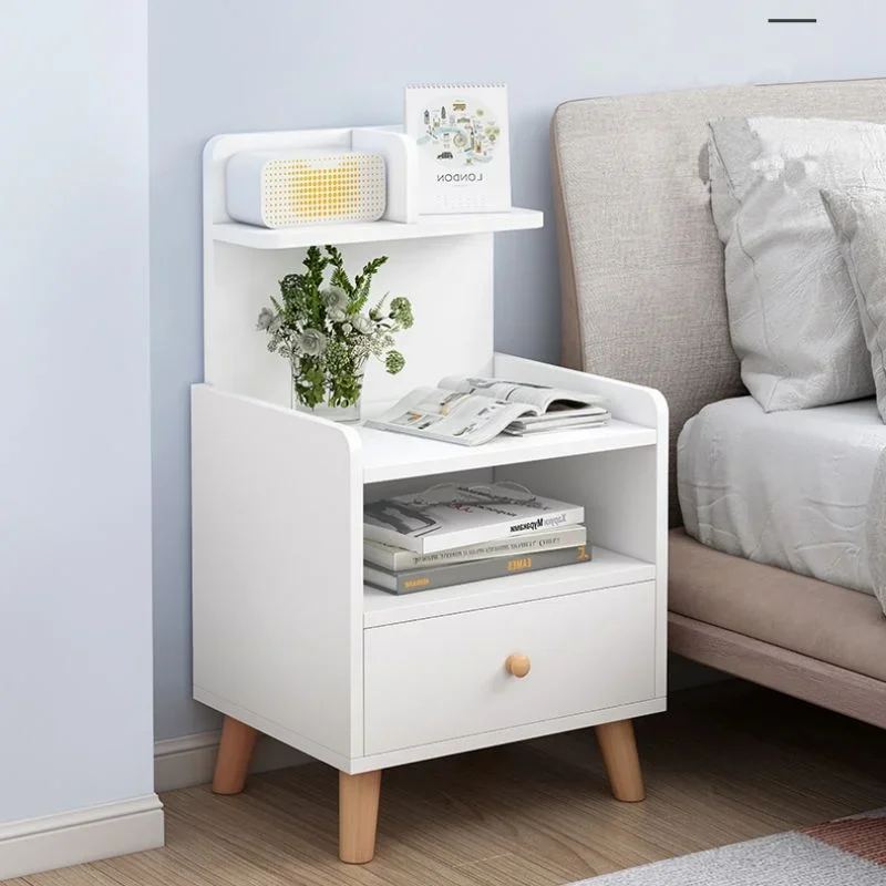 

'Modern White Nightstand Night Stand With Drawers Home Bedroom Furniture Wooden Bedside Lamp Table