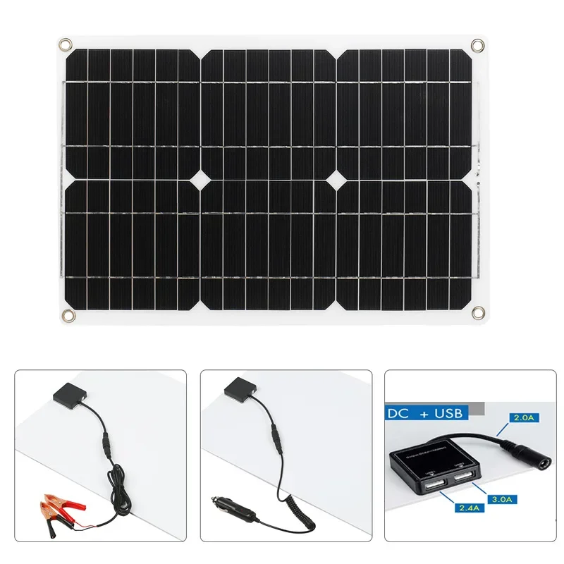 600W Solar Panel 12V Portable Solar Kit Outdoor Camping Emergency Charging Power Supply Mobile Phone RV Charging Solar Charger