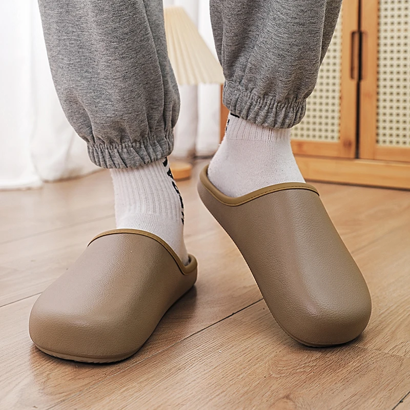 جديد الرجال شباشب مقاومة للماء النساء الرجال قباقيب الفراء النعال الشتاء الرجال حذاء للحديقة في الهواء الطلق عدم الانزلاق البغال داخلي لينة أحذية منزلية