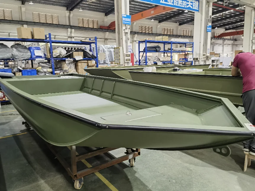 New 18-foot aluminum fishing flat-bottomed joan boat with center console