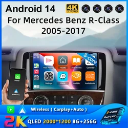 Android 14 Car Radio For Mercedes Benz R Class W251 R280 R300 R320 R350 R63 2005-2017 Lettore Video Multimediale Auto CanPlay 4G