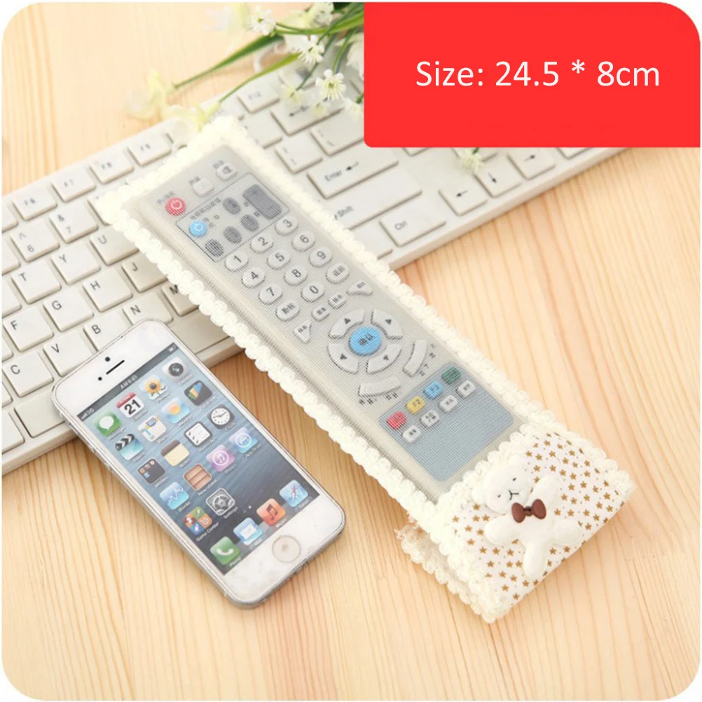 

1pc European Style Fabric Lace Cover For Remote Protection Anti-Scratch Durable Thin Case Beige Medium Size