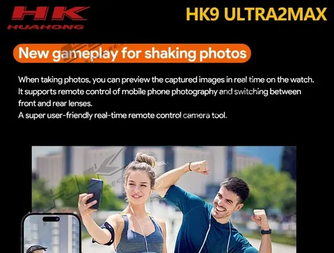 HK9 अल्ट्रा 2 मैक्स जेन5 स्मार्ट वॉच लोकल म्यूजिक 4GB ROM एमोलेड स्क्रीन चैटGPT2.0 HK9 अल्ट्रा 2 अपग्रेडेड स्मार्ट वॉच पुरुषों और महिलाओं के लिए 10 best sales अल्ट्रा 9 - №9