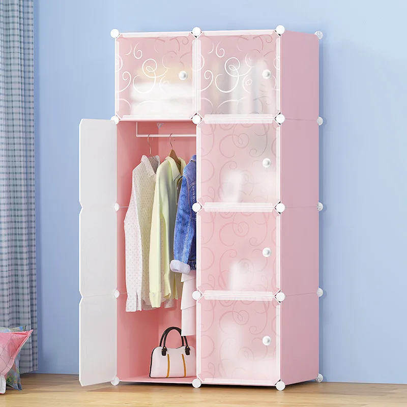 Simple plastic wardrobe Multi-functional assembly DIY wardrobe Simple adult household shoe cabinet free shipping one piece deliv