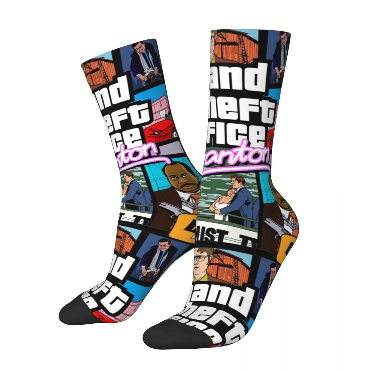 Winter Warm Cool Men's Women's Grand Theft Office Scranton Socks The Office Sweat Absorbing Basketball Socks