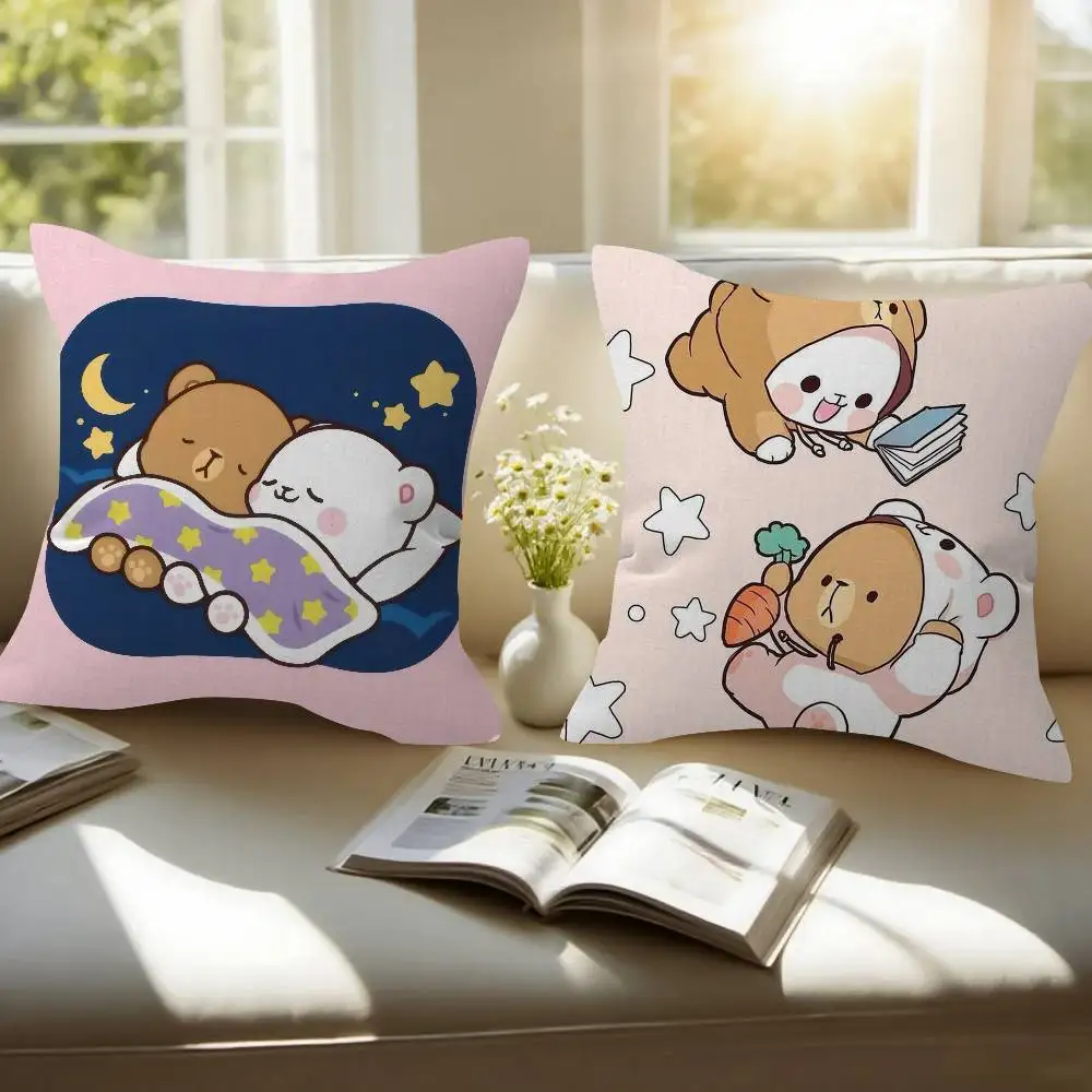 Cartoon M-Milk And M-Mocha    Pillow Gift Home Office Decoration Bedroom Sofa Car Cushion Cover case 45x45