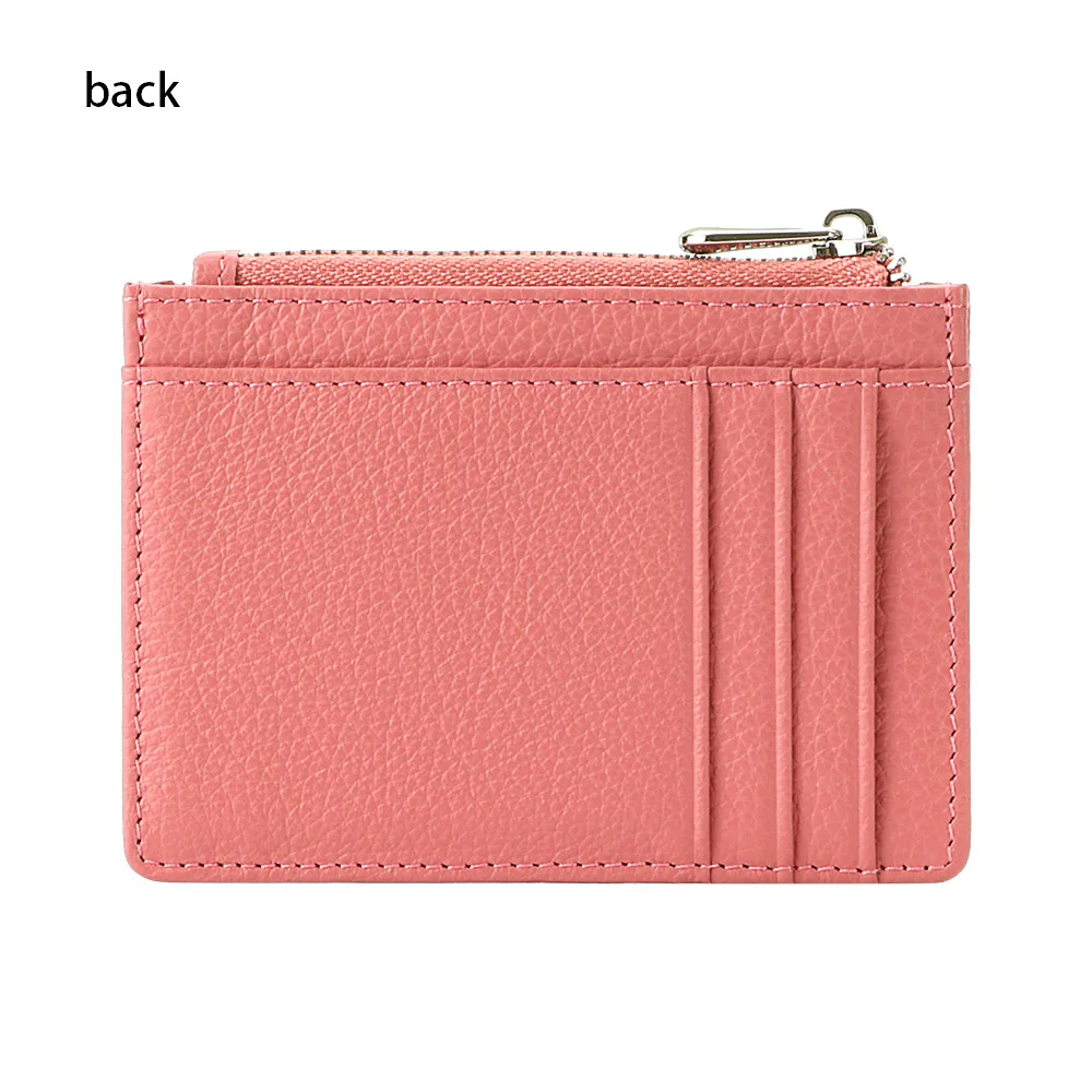 Royal Bagger Portable Zipper Card Holder, Genuine Leather Solid Color Coin Purse, Perfect Credit Card Case for Daily Use 1661