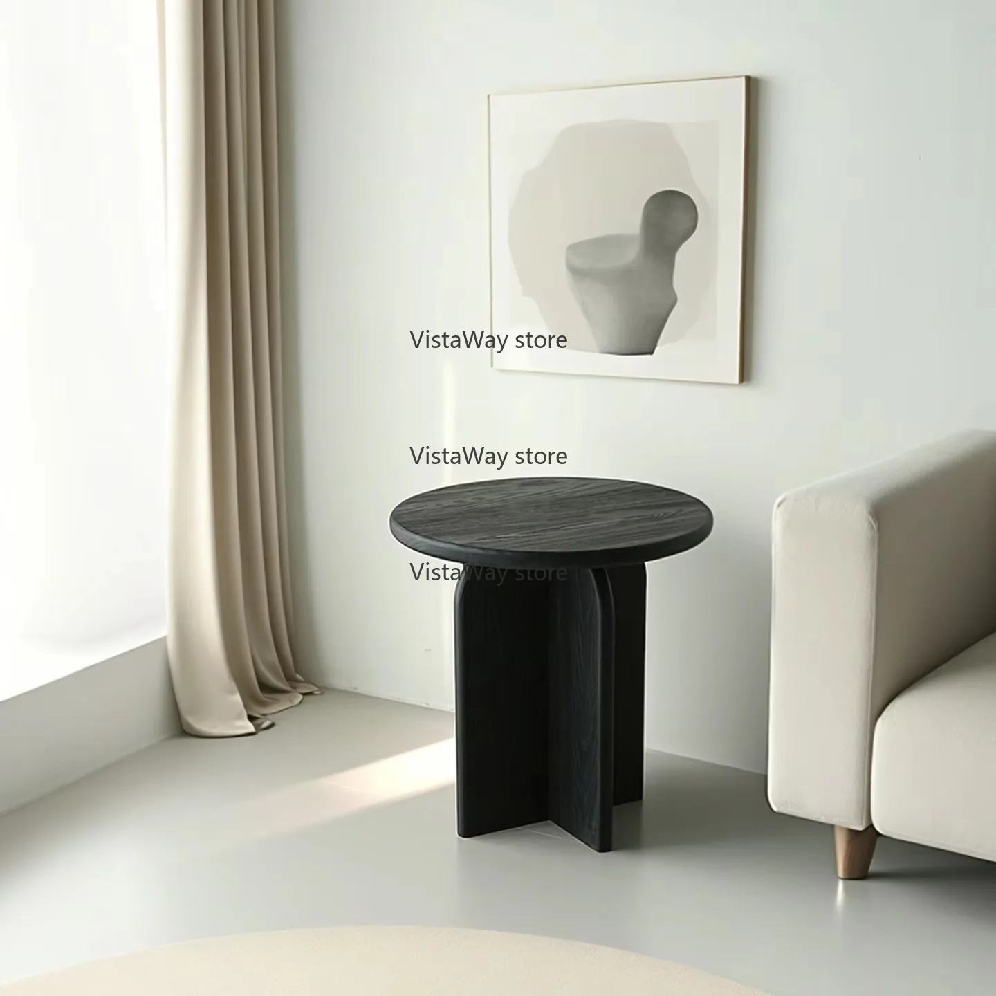 Retro Solid Wood Coffee Table for Home Living Room Hotel Several Balcony Bedside Cabinet for Residential