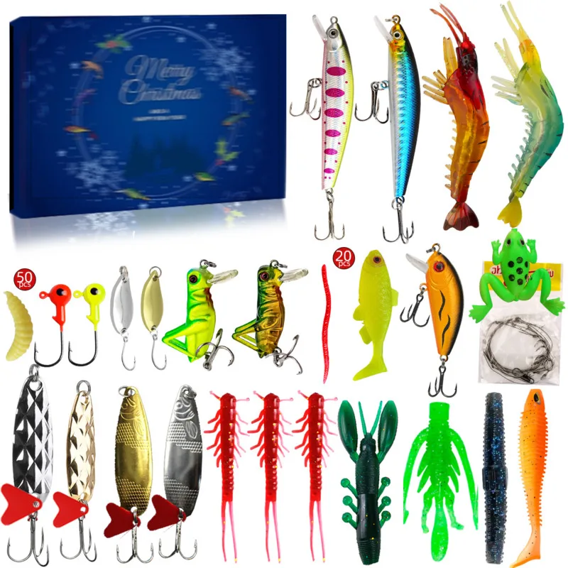 Christmas Fishing Gear Blind Box Countdown Christmas Advent Festival Lure 24 Pcs Creative Fishing Enthusiast Gift Set Wholesale