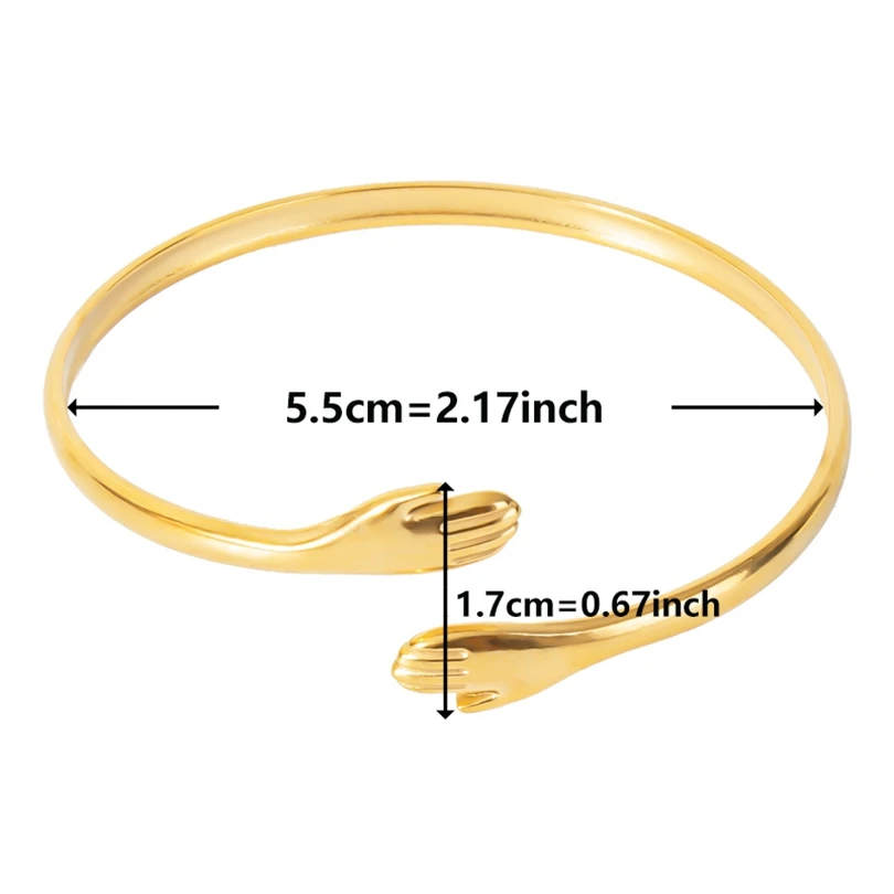 

Fashion Palm Opening Adjustable Bracelet Stainless Steel For Women Wrist Ornaments Simple Design Men Women Diy Jewelry Gifts