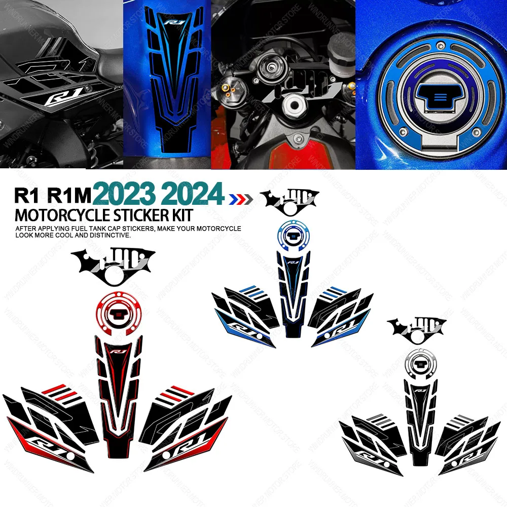 

Motorcycle Accessories Waterproof Protective Sticker Tank Pad Sticker Kit 3D Resin Protective Sticker For R1 YZF-R1 YZF-R1