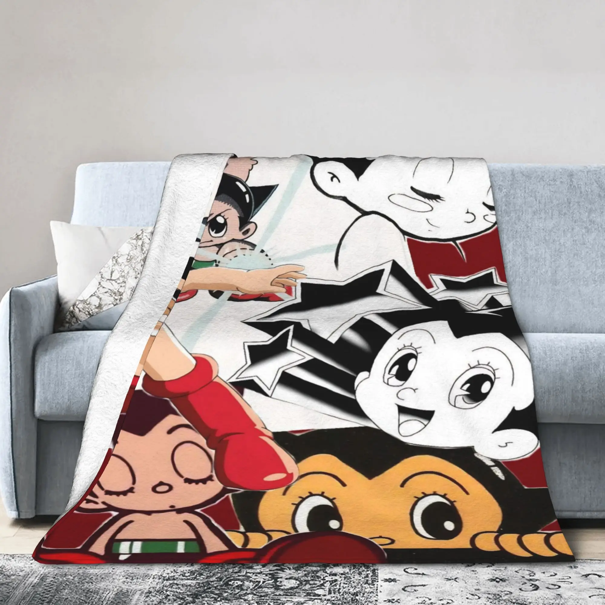 Astroboy Astro Boy Anime Blanket  Wool Funny Soft Throw Blankets for Bed Sofa Autumn/Winter