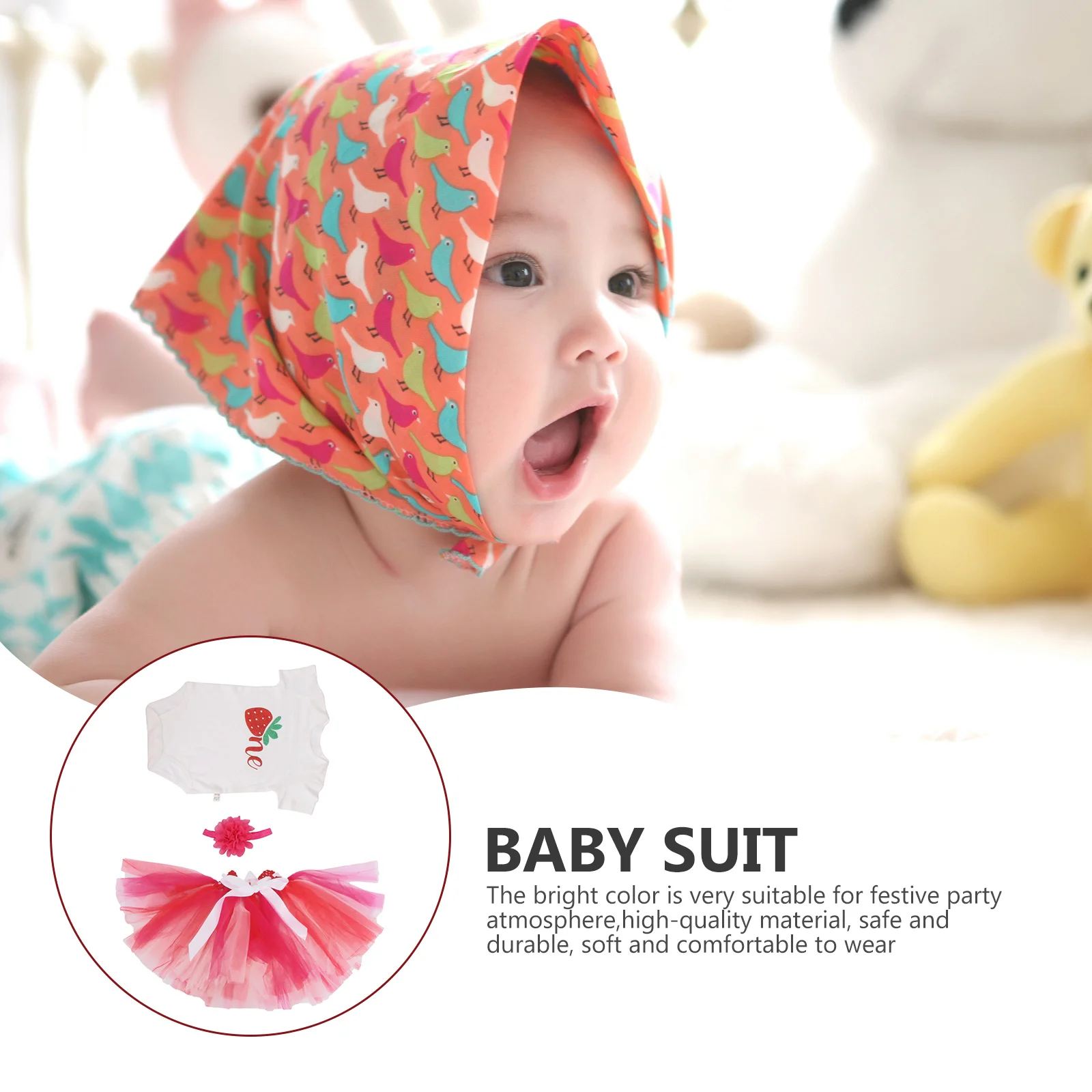 

1Set Baby Strawberry Climb Clothes Tutu Skirt Set Style 1 12-18M Cute Baby Birthday Photo Taking Clothing Party