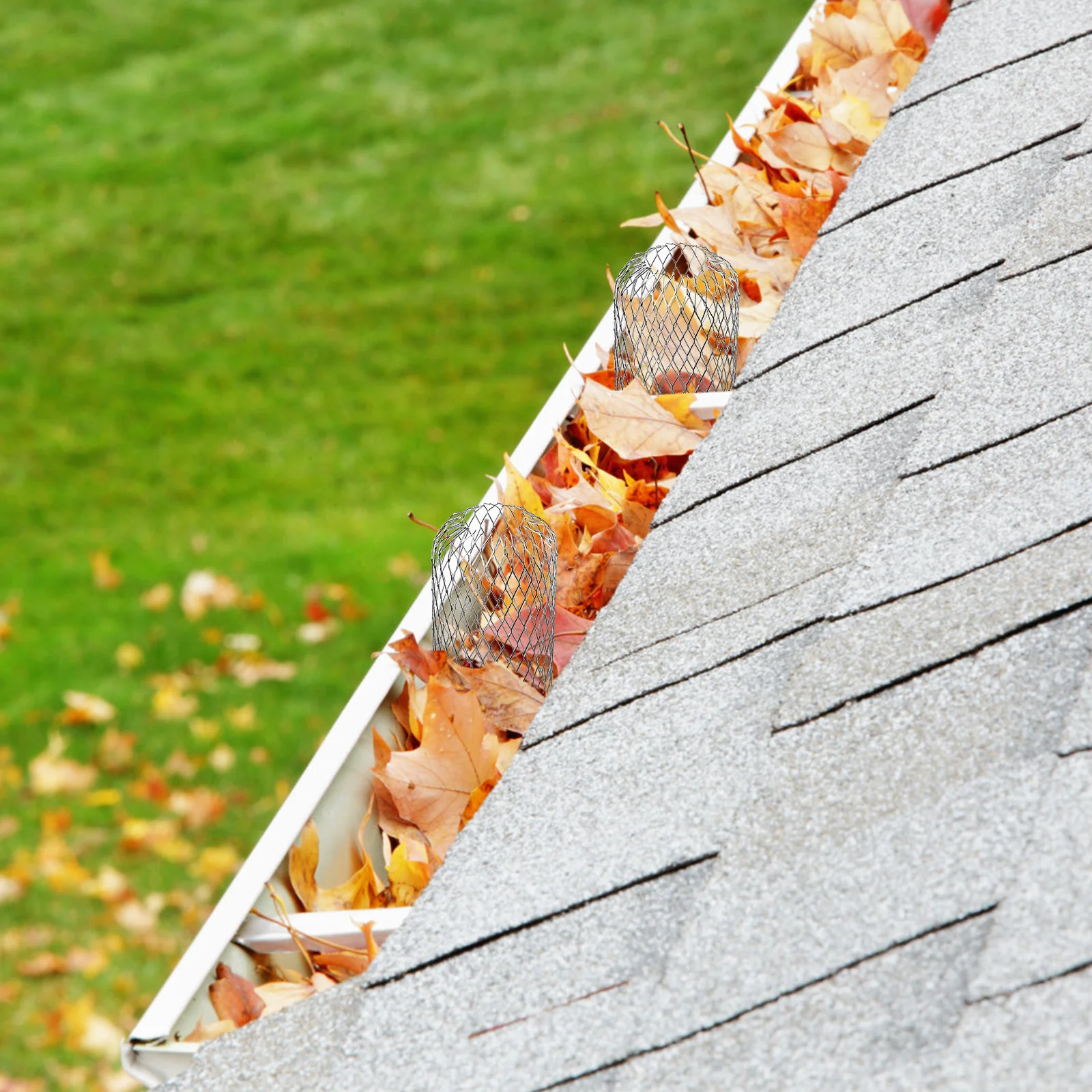 

6Pcs Leaf Filter Gutter Guard Strainer Expandable Mesh Downspout Protector for Outdoor Roof Drain Covers Debris Blocker