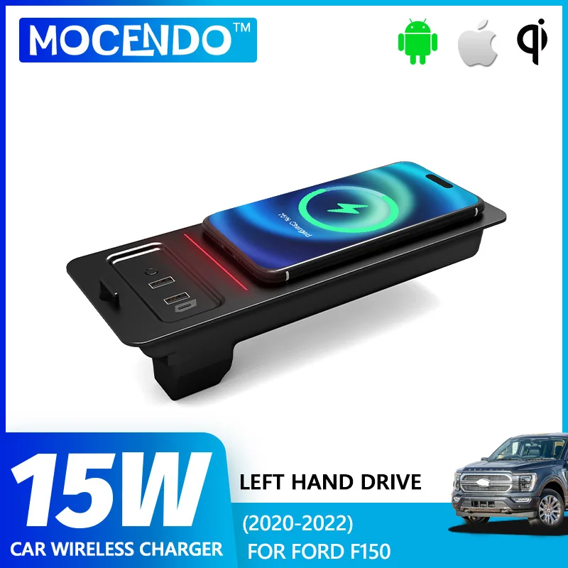 Car Wireless Charger Phone Fast Charger Plate Mat Car Electronics  Accessories For Ford F150 F-150 Lobo CS 3500 Raptor 2015-2020