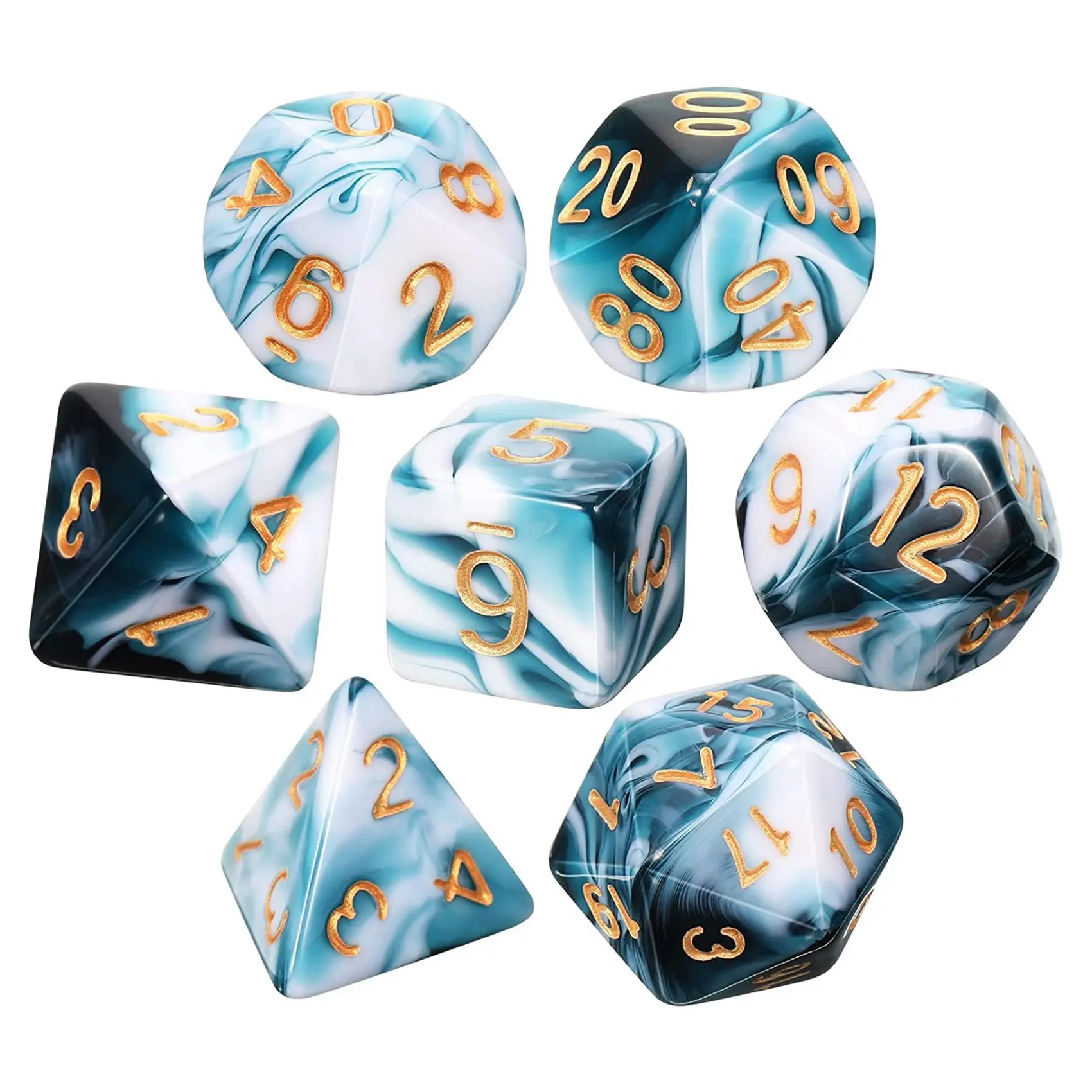 

7 Pieces Dice Set Polyhedral Dice Set Role Playing Dices Set for DND Pathfinder Role Playing RPG