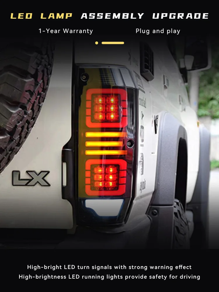 

Автомобильные фары для Toyota Land Cruiser LC70 LC71 LC76 LC79 Светодиодный задний фонарь, динамический задний фонарь, аксессуары в сборе, инструмент для обновления