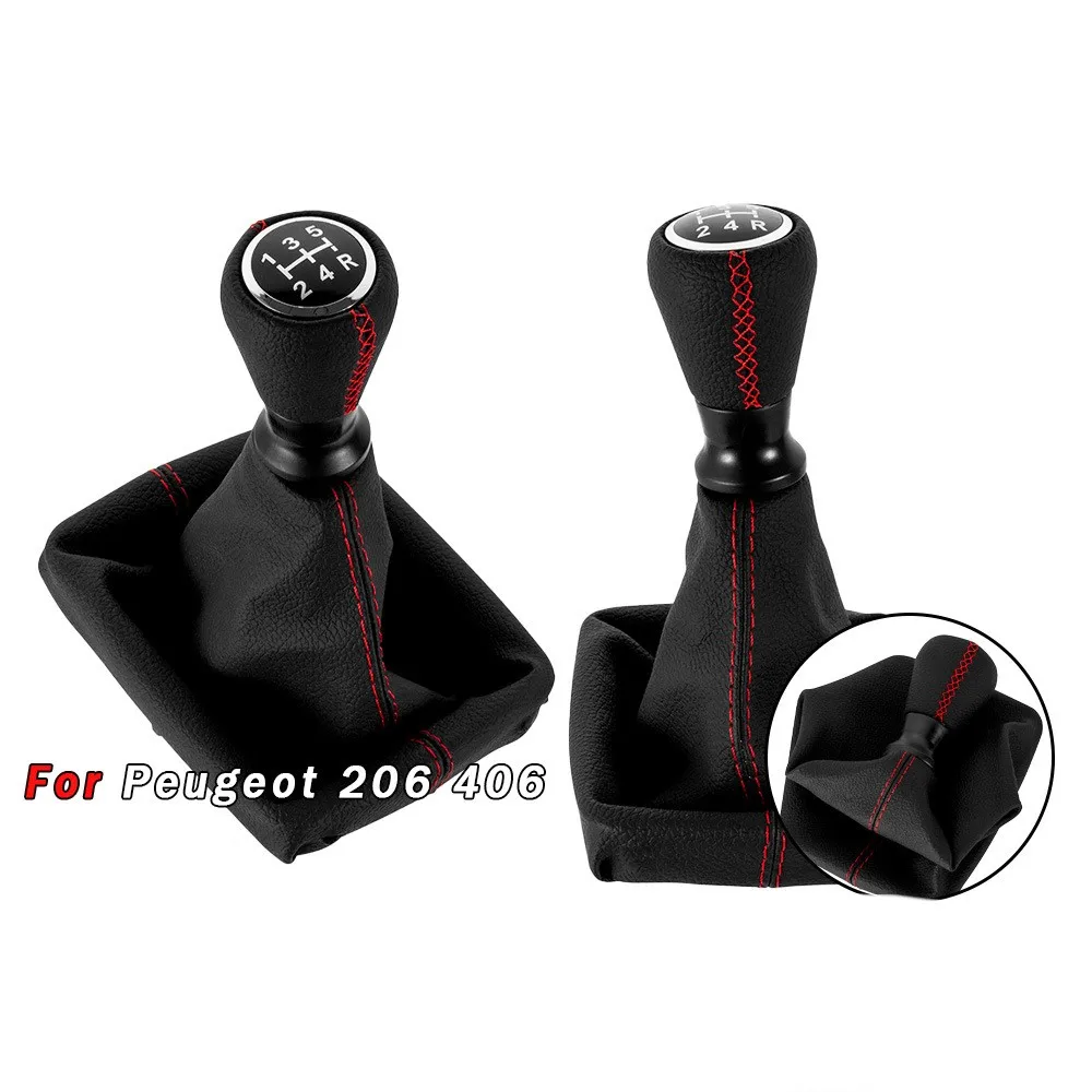 

Leather / ABS Car Gear Shift Knob For Peugeot 206 406 Boot Dust Boot Cover Gaiter Collors 5 Speed