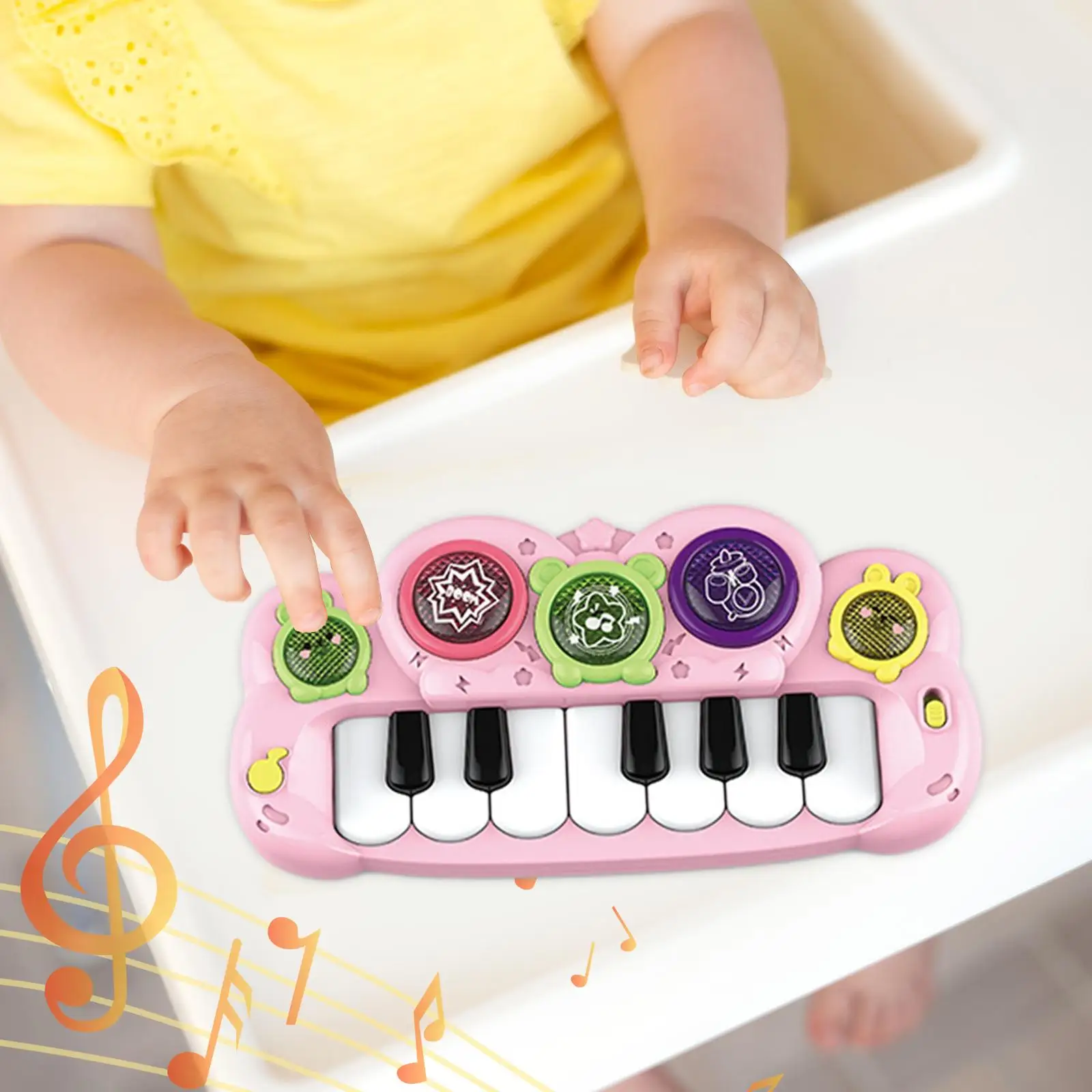 Brinquedo piano bebê com luz, instrumento musical educativo, brinquedo musical para crianças, meninos e meninas, presente de férias, 1-6 anos de idade