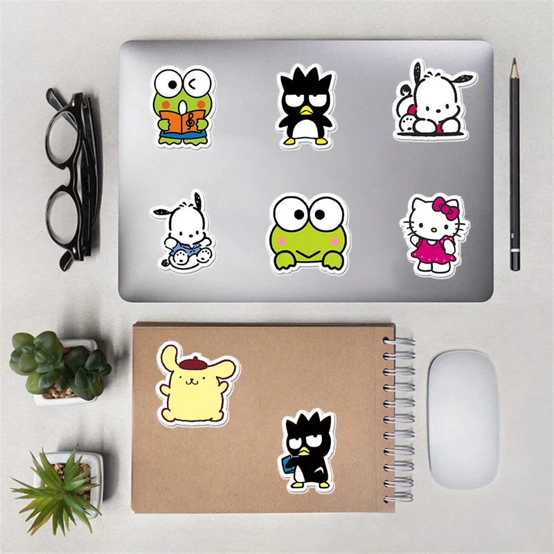 50/100pcs Kawaii My Melody Kuromi Hello Kitty Stickers for Kids Girls DIY Laptop Phone Diary Cute Cartoon Sanrio Sticker Decals