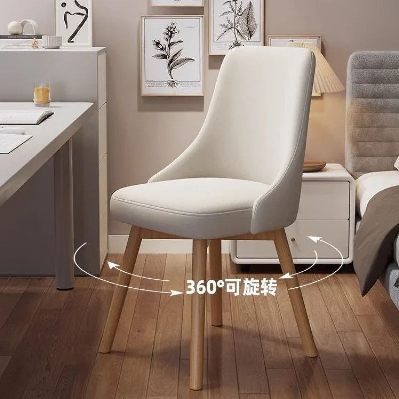 

Household solid wood computer chair simple sedentary study desk stool backrest girls bedroom makeup chair