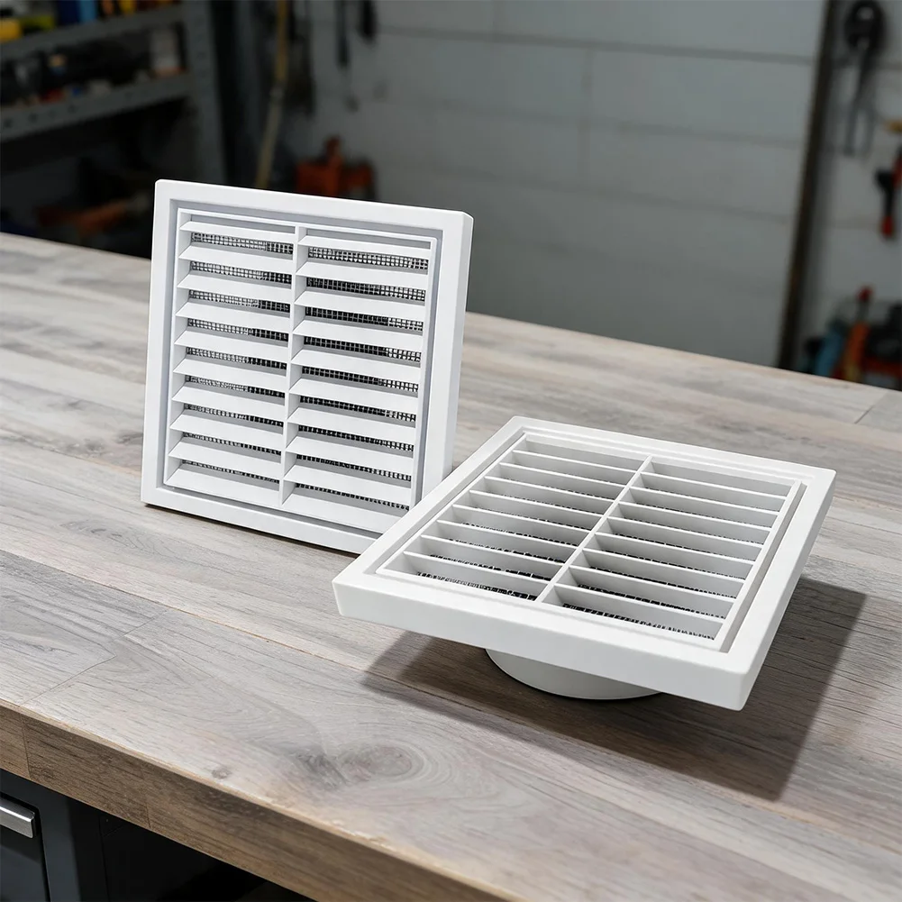 Rain Resistant Louvered Vent Cap for Standard For 8 Inch Round Dryer Ducts Includes Mounting Screws ABS Material