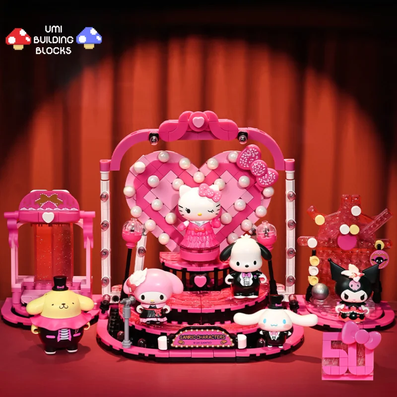 

Keeppley Sanrio Building Blocks Shining Broadway Series Puzzle Toys Hello Kitty Kuromi Cute Desktop Ornaments Holiday Gifts