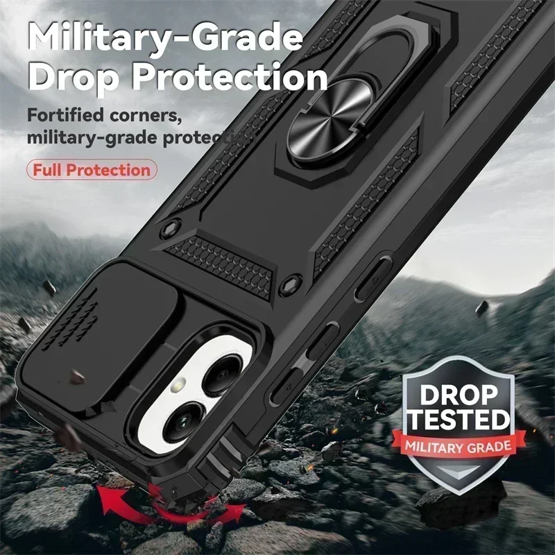 สําหรับSamsung Galaxy A05 2023 กรณีผู้ถือแหวนรถแม่เหล็กสําหรับSamsung A05 05 SM-A055Mสไลด์เลนส์เกราะปกหลัง