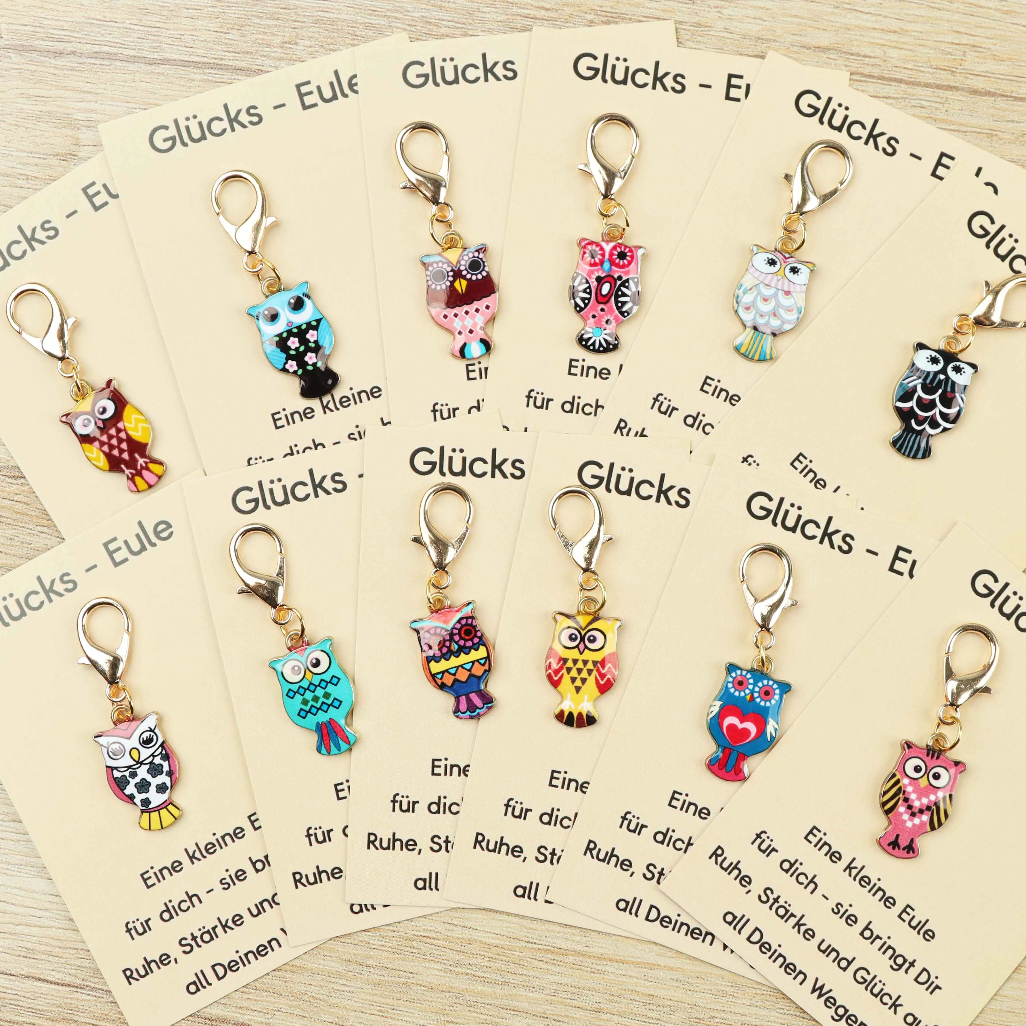12pcs Charming Owl Keychains, Accompanied by a Motivational Greeting Card, Owl Gift, and Decorative Bag Hangers. image 4