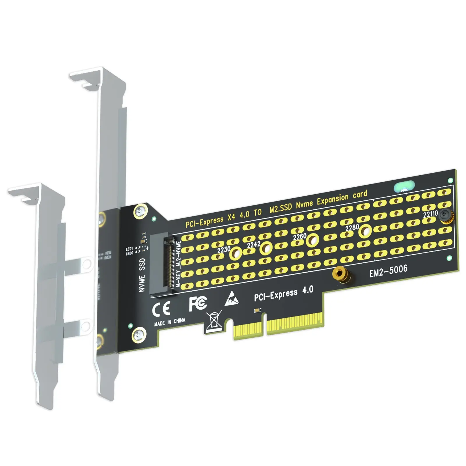 M.2 PCIe Adapter for 22110 M.2 NVMe SSD, PCIe 4.0 X4 Interface