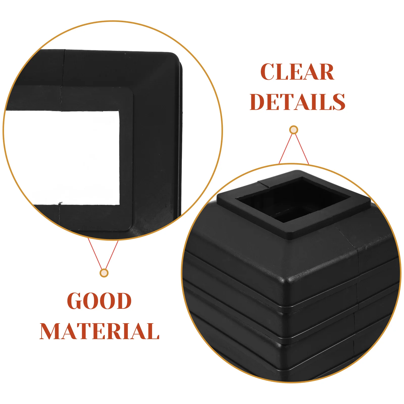 

4pcs Black Plastic Fence Post Skirt Cap Split Bottom Cover Decorative Column Wraps Porch Parts Durable Material Outdoor Garden