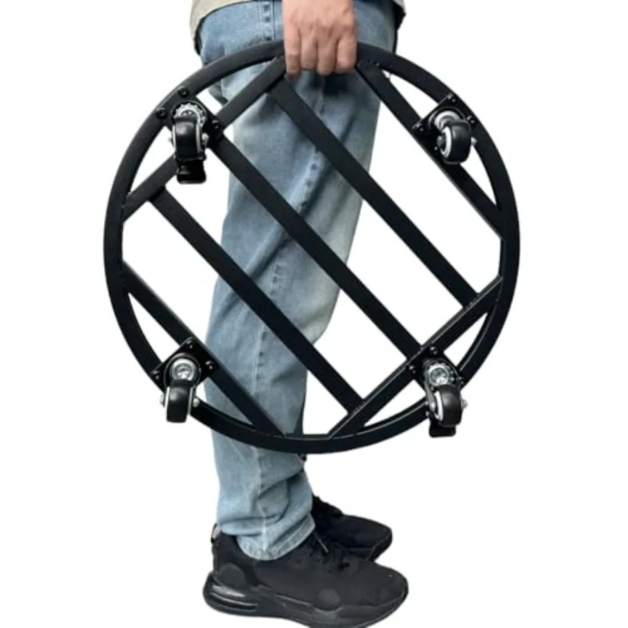 

20" Round Plant Stand with Wheels Heavy Duty, Large Metal Plant Caddy Indoor Outdoor Use, Rolling Plant Dolly with Industrial C