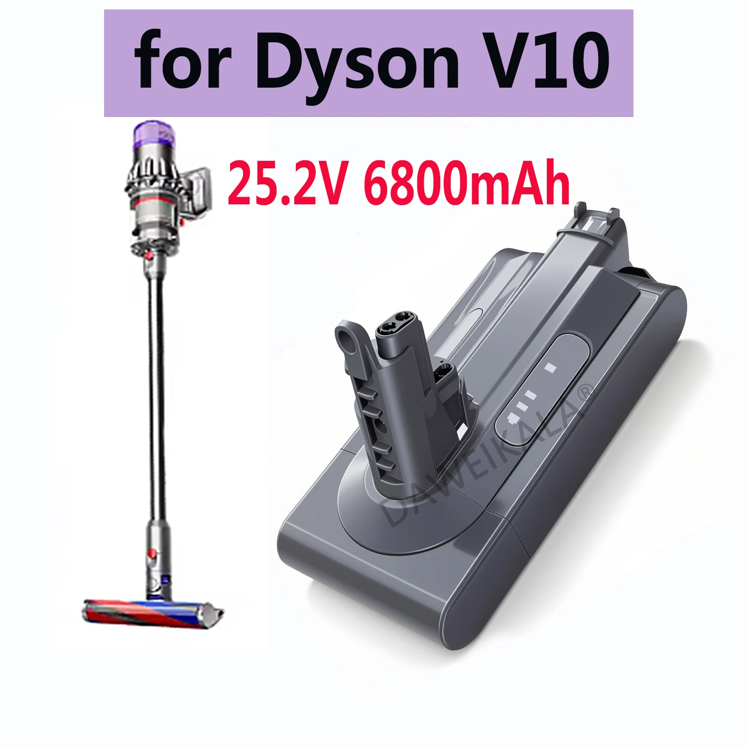 

For Dyson SV12/V10 Vacuum Cleaner Replacement Battery 25.2V 6800mAh hand held cordless electric tools Battery