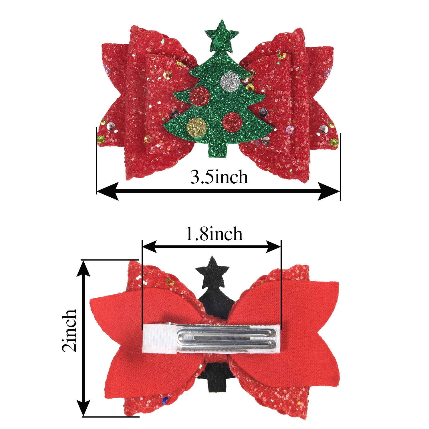 10 قطع من مشابك الشعر اللامعة والترتر اللامع على شكل فيونكة، مجموعة إكسسوارات حفلات عيد الميلاد للنساء والفتيات