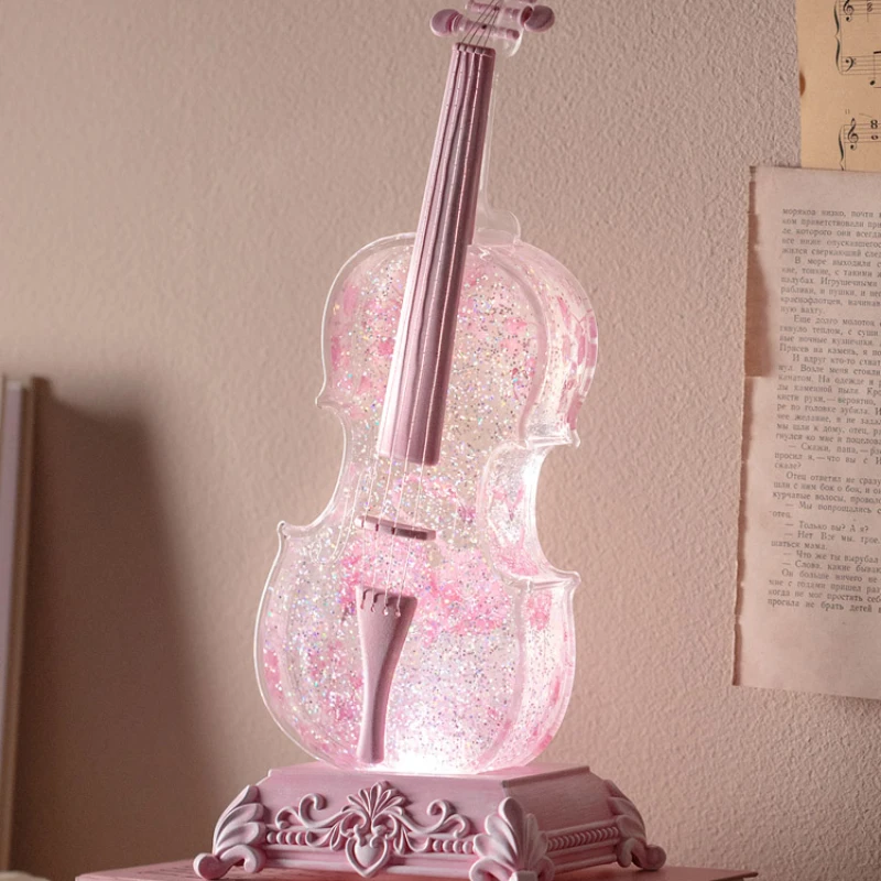 Violin ornament music box music box crystal ball