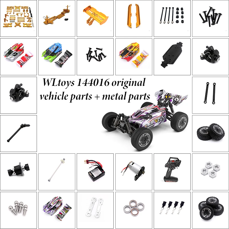 

WLtoys 144016 1/14 Оригинальные запасные части для радиоуправляемого автомобиля Приемник двигателя ESC Коромысло Рулевая чашка Дифференциал Коробка передач Рычаг шин