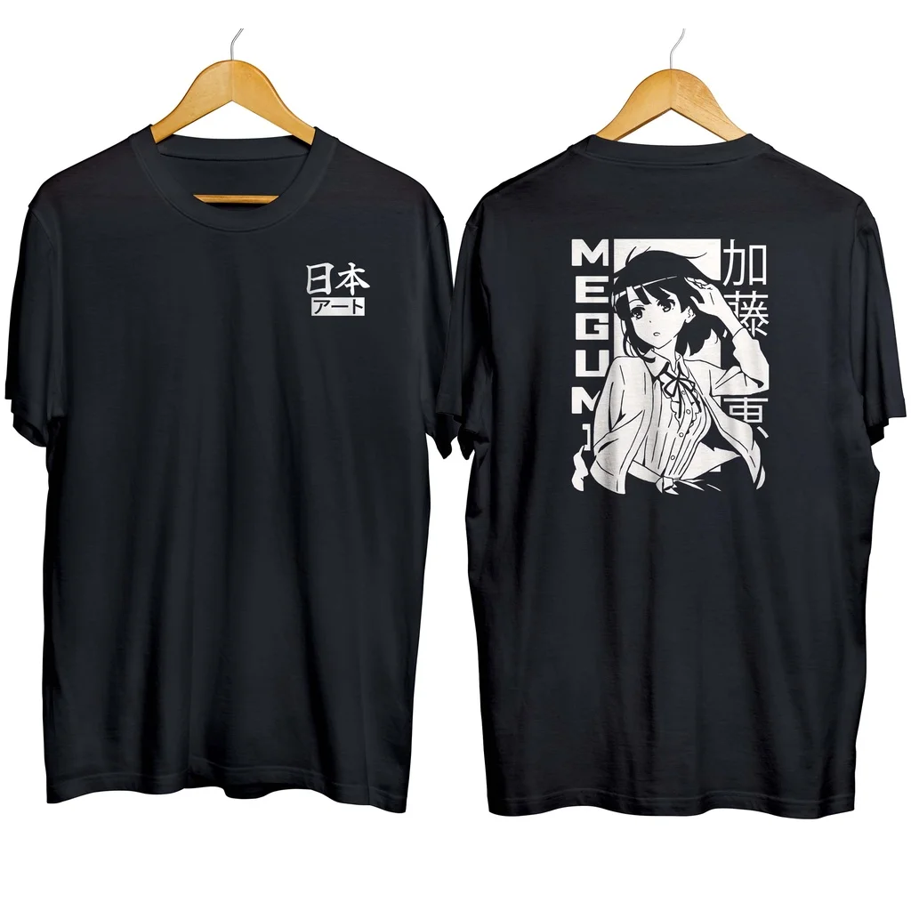 T-shirt distro anime MEGUMI KATO SHORT HAIR - SAENAI HEROINE NO SODATEKATA 100% cotton combed 30s