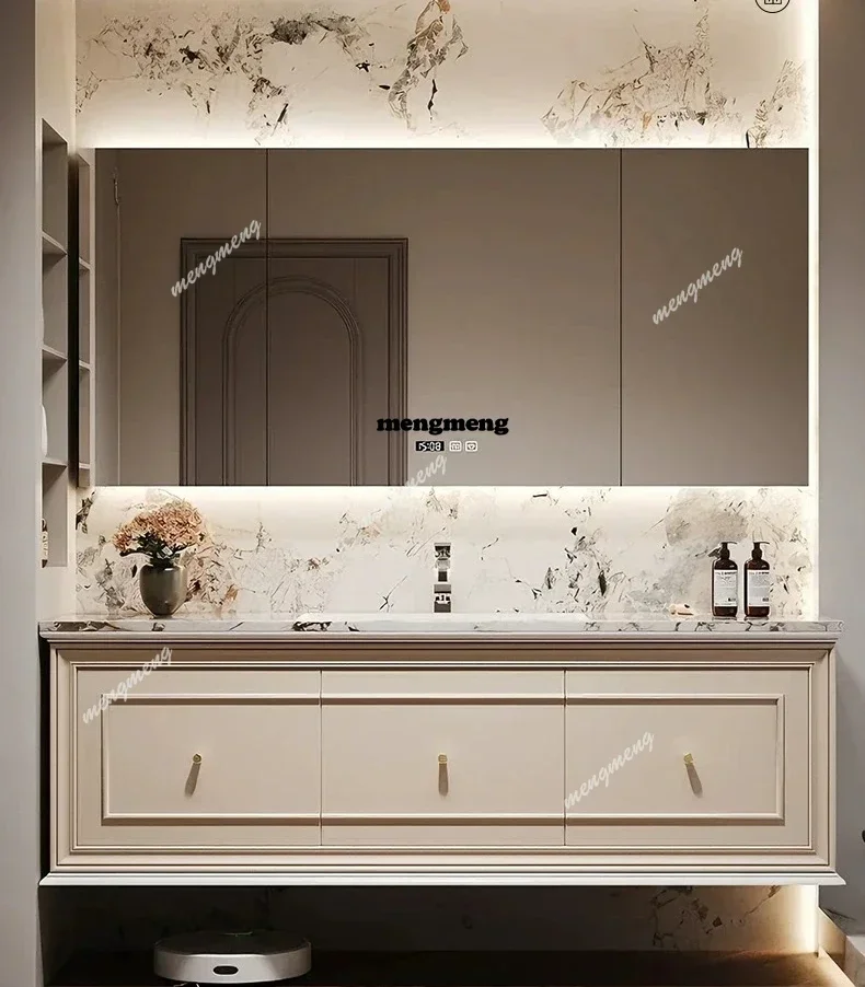 New arrive French bathroom cabinet, oak sink, wash basin cabinet, combined bathroom, ceramic integrated basin.
