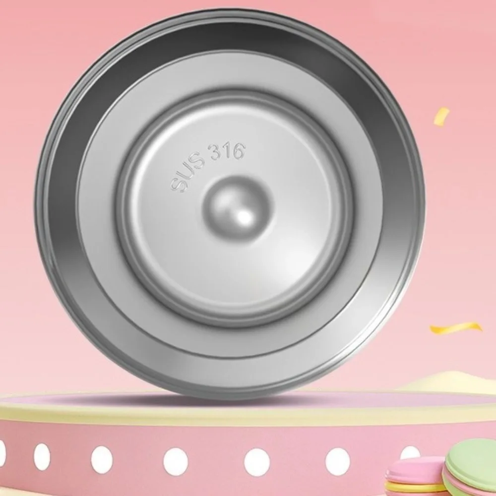 Stainless Steel Straw Water Cup Cartoon Pattern Leak-proof Insulated Bottle Removable Straw Included Coffee Cup Daily Use