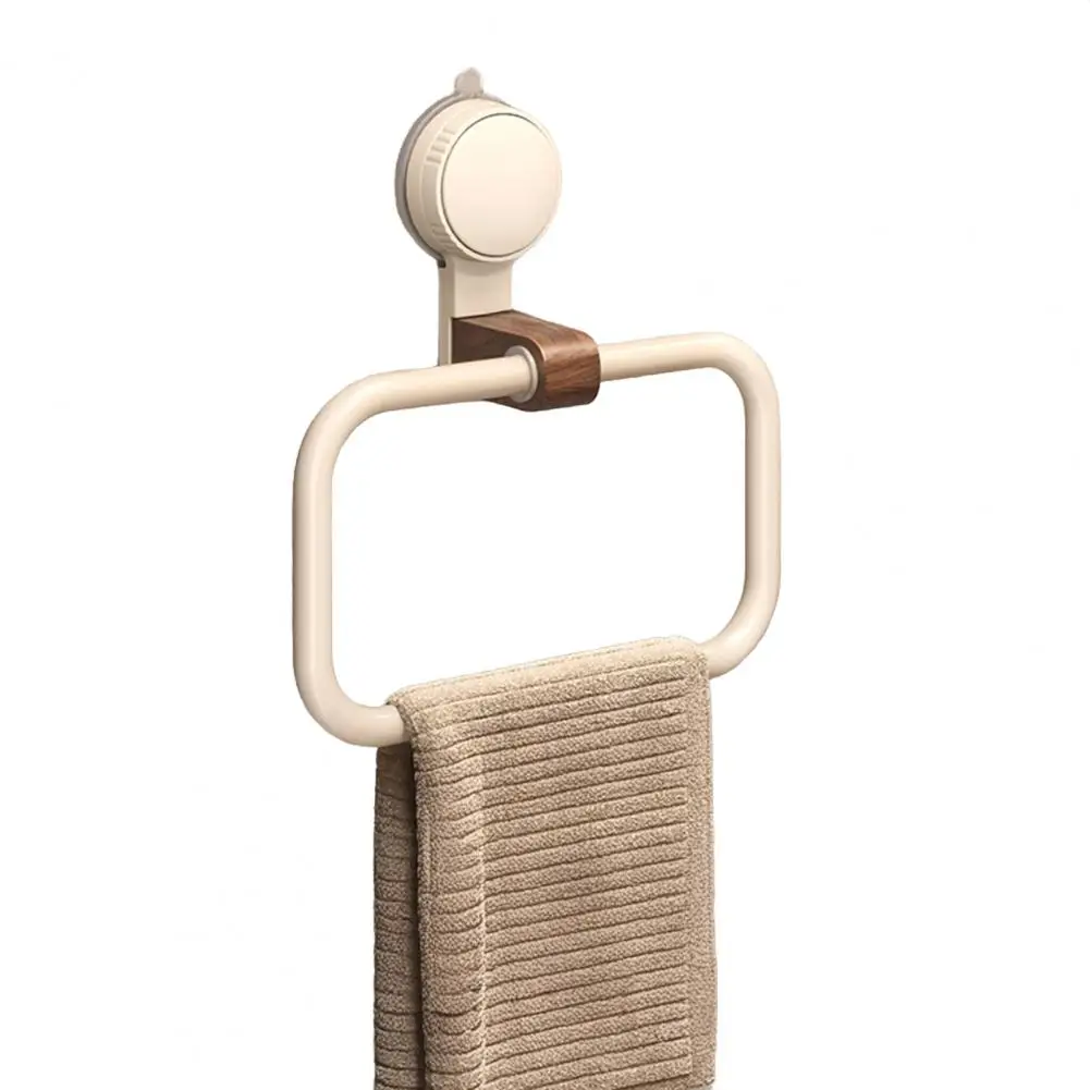 Anti-rust Towel Holder Hanging Towel Rack with Suction Cup Strong Load-bearing Bathroom Wall Mount Simple Installation Hand