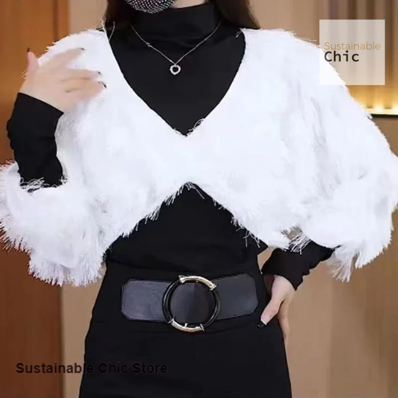 French semi-high collar fake two-piece bottoming shirt women's autumn and winter new fashion bat sleeve trend stitching top