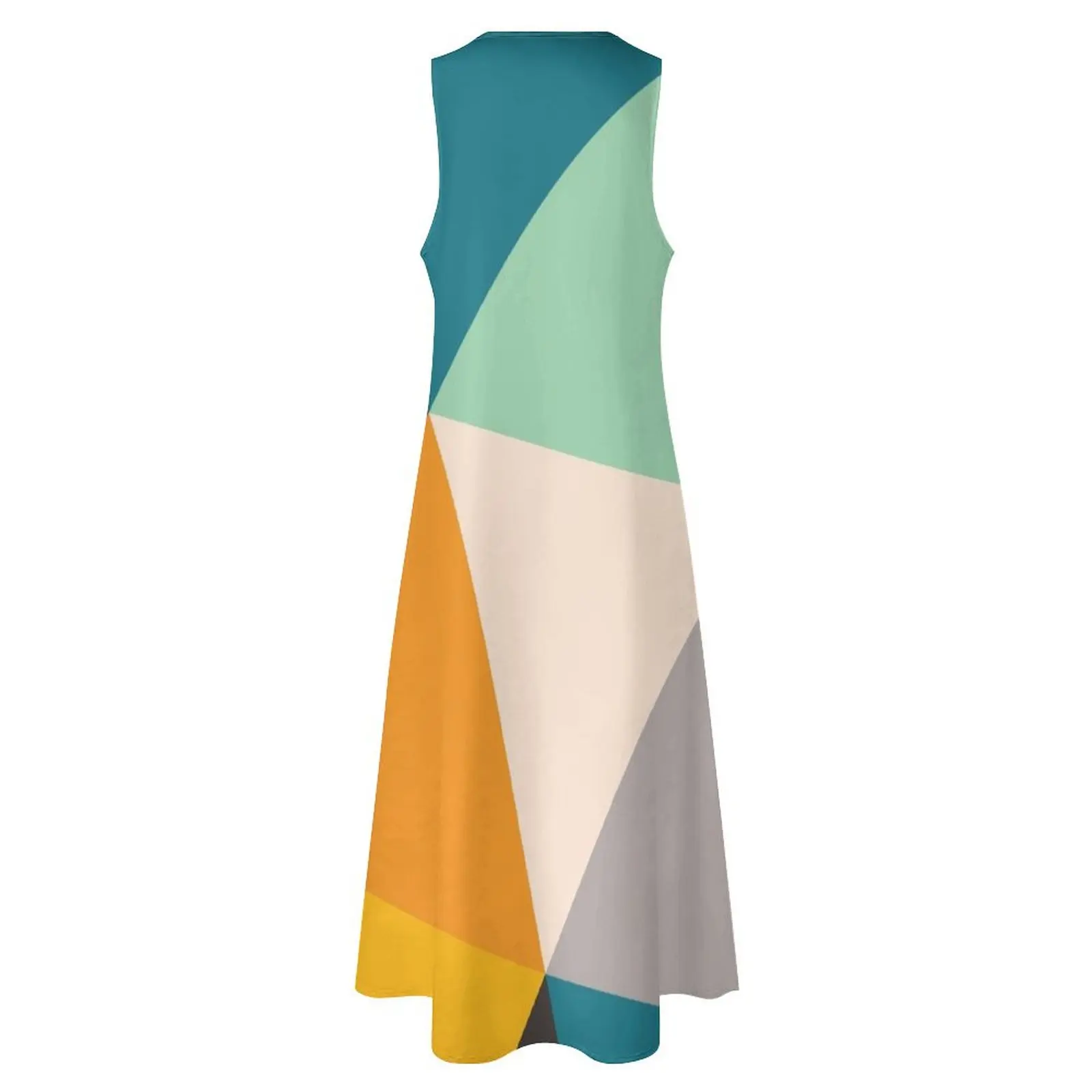 مثلثات هندسية ملونة (2012) فستان طويل ملابس حفلة موسيقية ملابس نسائية صيفية أطقم نسائية أنيقة فستان #4