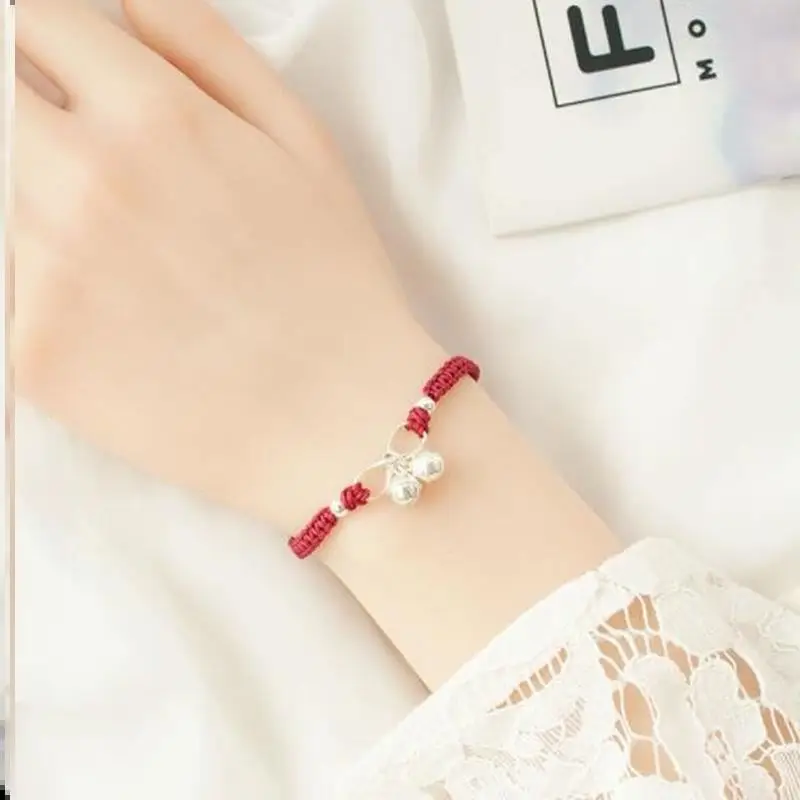 bell bracelet women's red rope black rope wine red rope recruit peach student girlfriend simple braceletS Valentine's Day