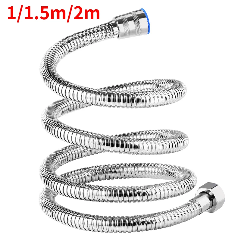 

1.5m/2m Stainless Steel Shower Hose Flexible Encryption Explosionproof Extension Pipe Spring Tube Pull Tube Bathroom Accessories